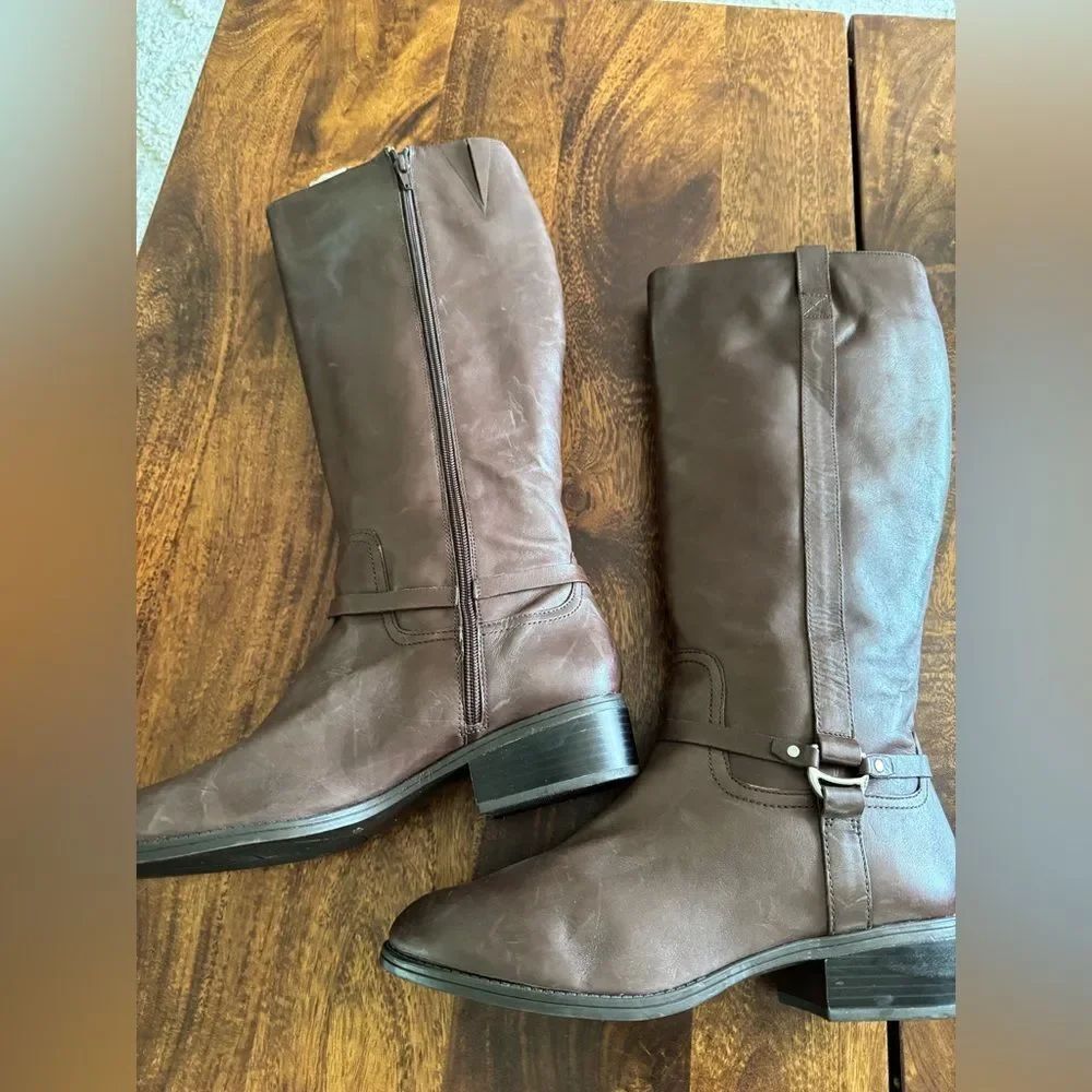 Ralph Lauren MARLA riding boots BROWN LEATHER Sz 11 - Picture 6 of 7